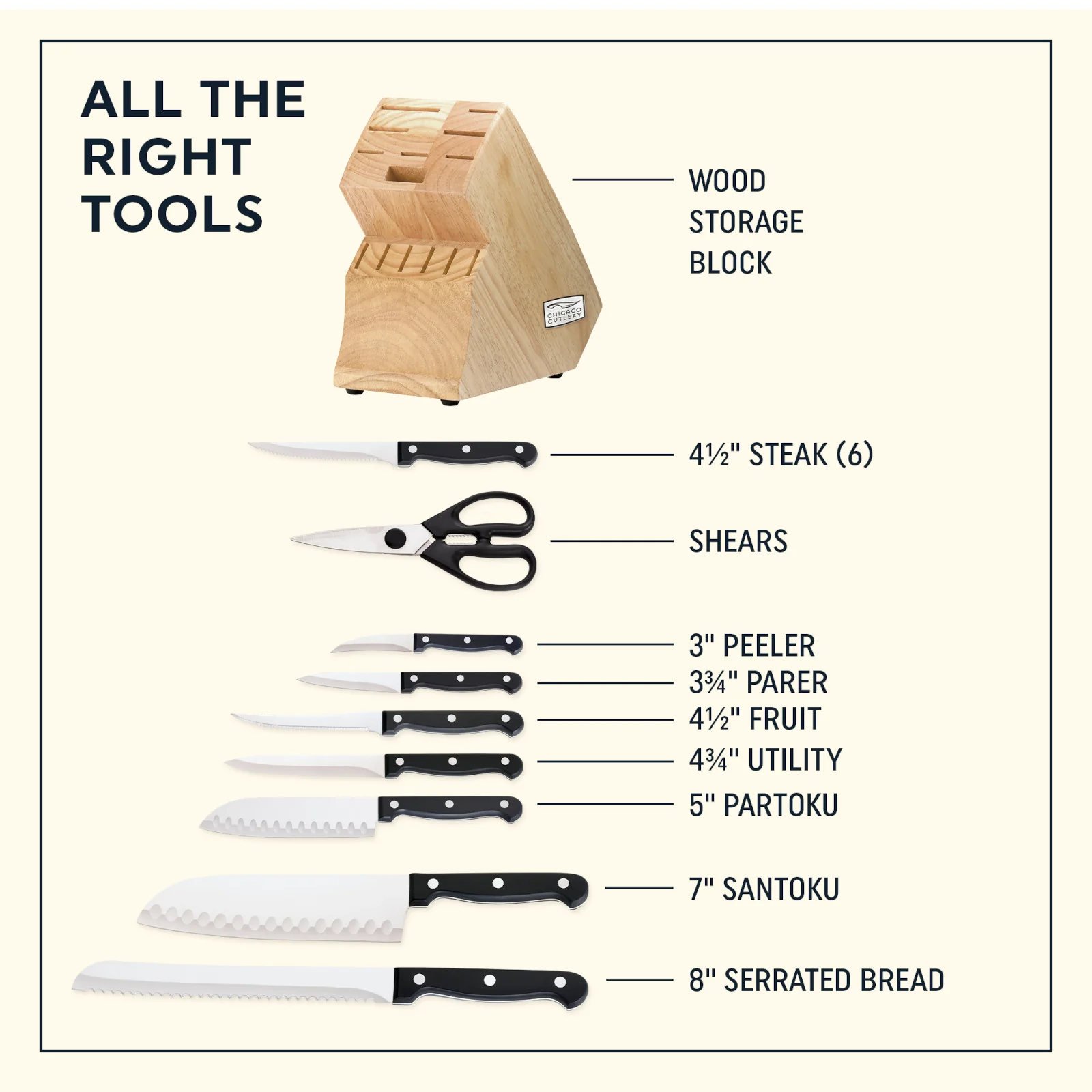 Chicago Cutlery® EssentialsTM 15-piece Block Set - Image 6
