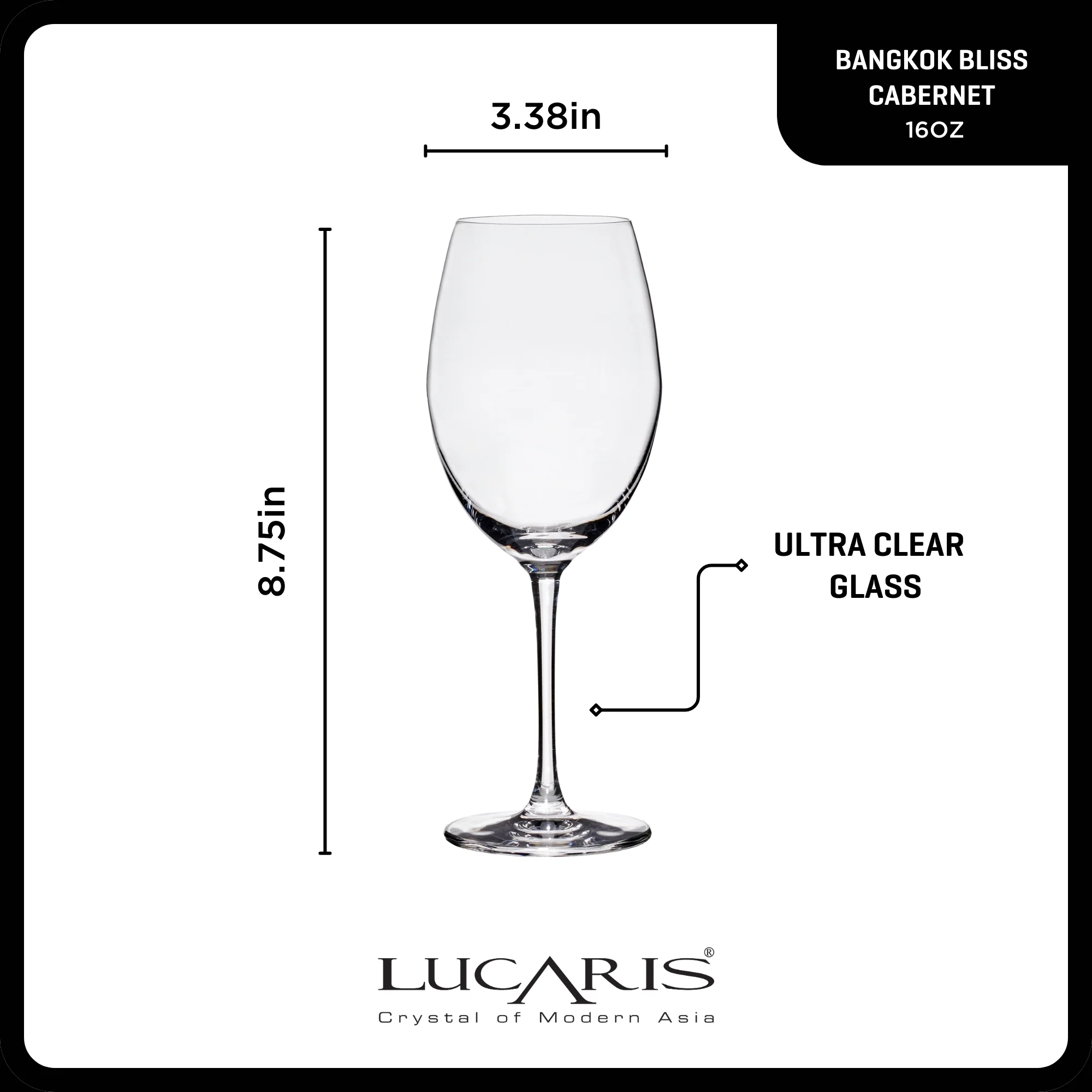 Lucaris Bangkok Bliss Cabernet Glasses (4-Pieces), 16-ounce, Dishwasher Safe, Lead-free Crystalline - Image 3