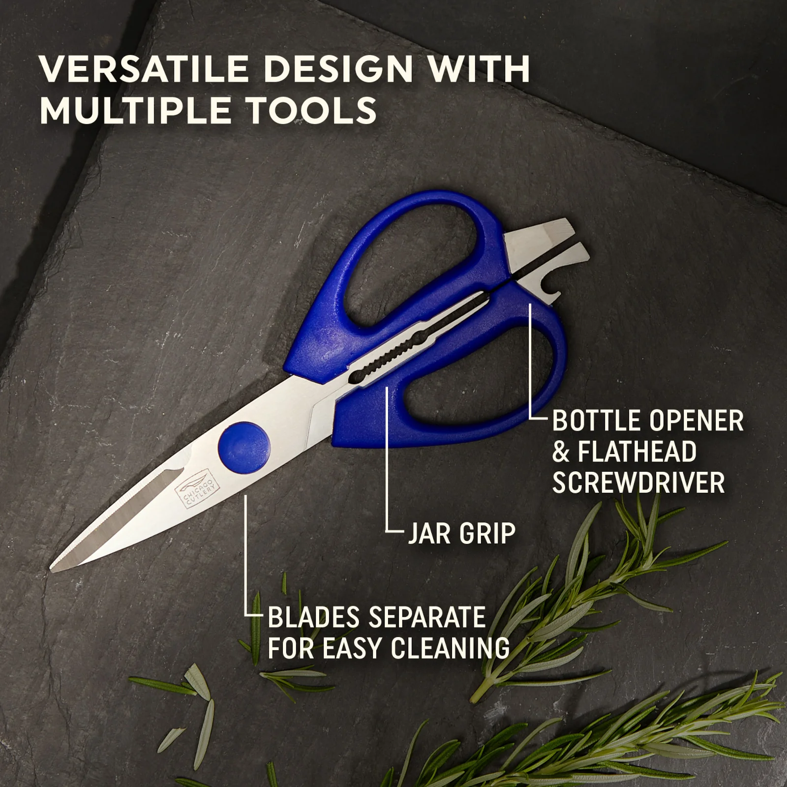 Chicago Cutlery 2-piece Kitchen Shears in Blueberry and Blue Frost - Image 2